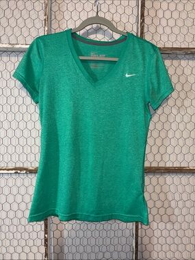 Nike Women's Teal V-Neck Dri-FIT Tee